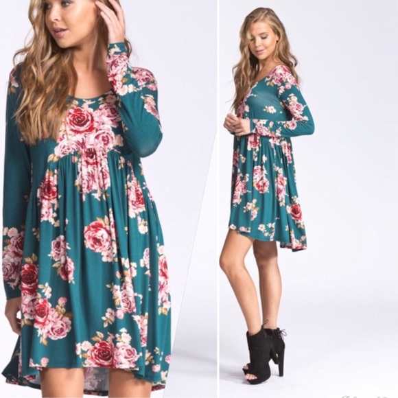 Cherish Dresses & Skirts - Turquoise Floral Tunic Dress